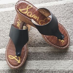 Cork platform sandal